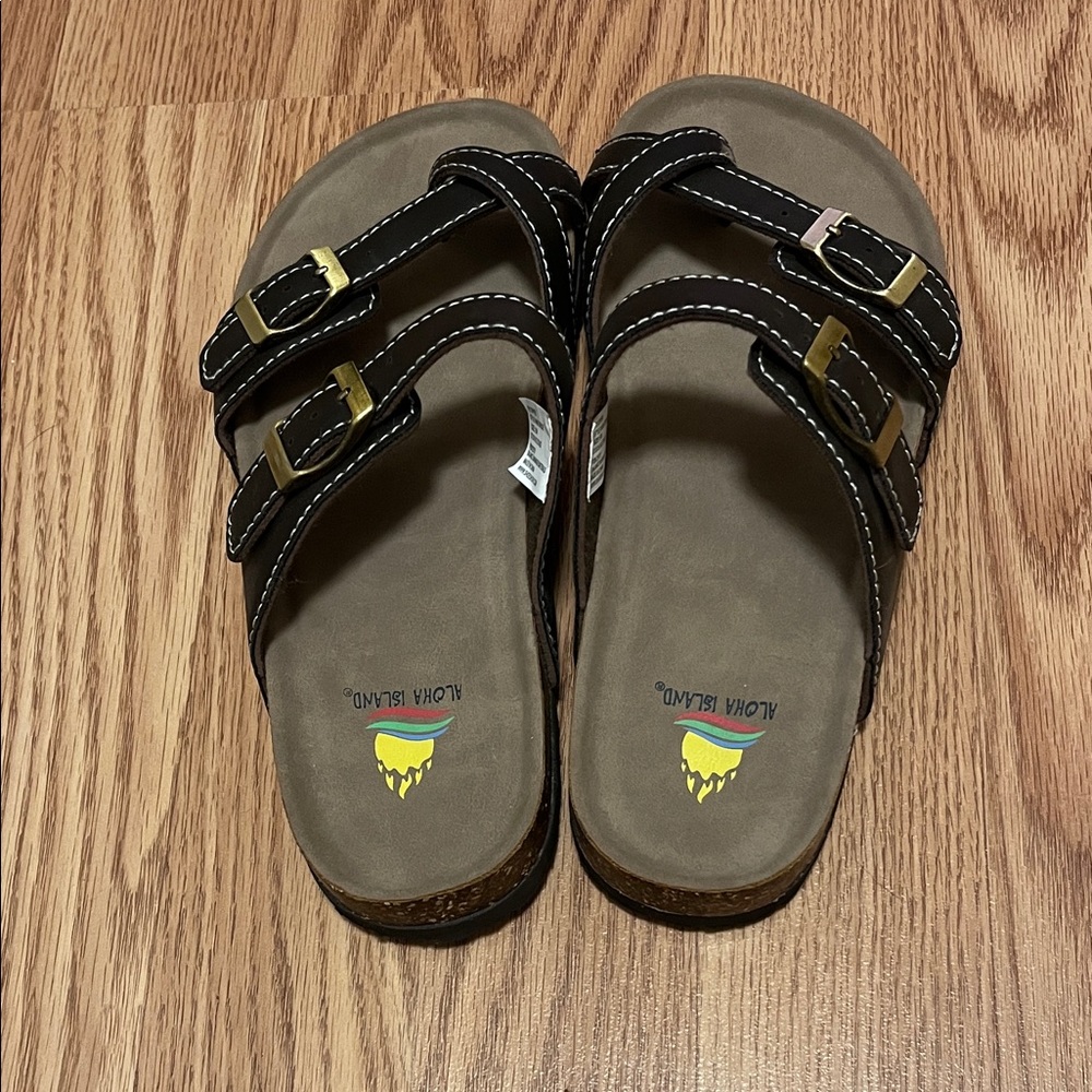 Aloha Island Kids Sandals - Black and Tan